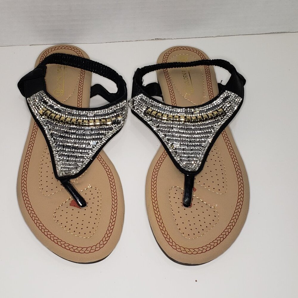 Golden Road New York Bedazzled Jeweled Sandals 